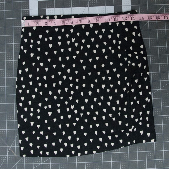 Black White Pencil Skirt Heart Polka Dot - Picture 3 of 3